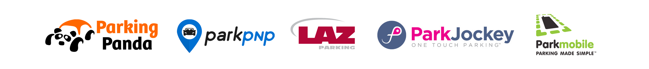 Parking Panda, ParkPNP, LAZ Parking, Park Jockey, Parkmobile